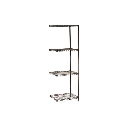 Nexel    Black Epoxy Wire Shelving Add-On 30W X 24D X 74H